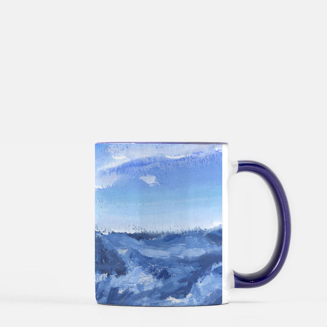 Sunset Valley Mug 11 oz. (Dark Blue + White)