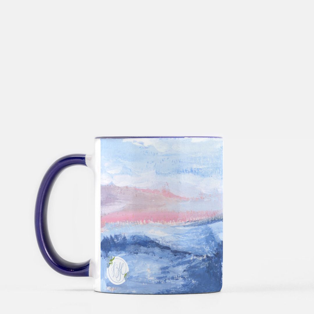 Sunset Valley Mug 11 oz. (Dark Blue + White)